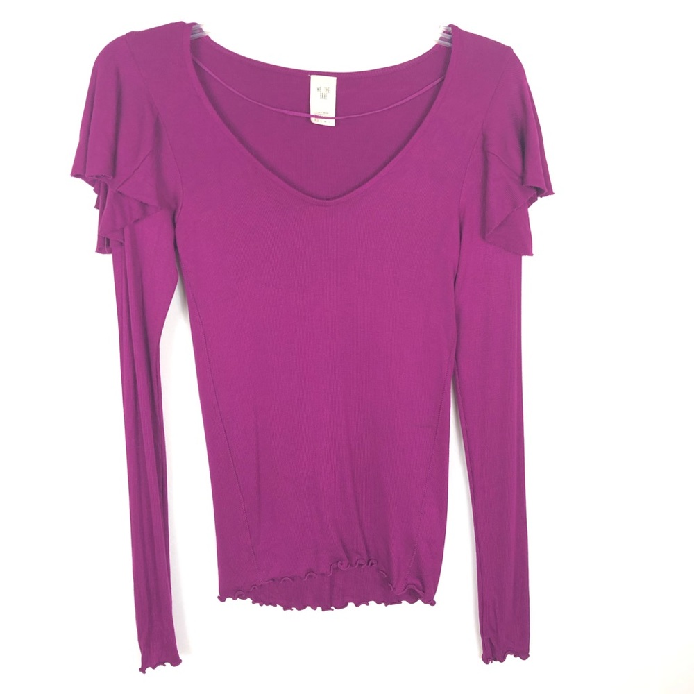 Free People Women’s long sleeve Lettuce Hem Blouse